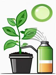 Plant clipart - sapling being watered with a can  color,minimalist,vector clipart