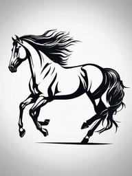 wild mustang tattoo  simple tattoo,minimalist,white background