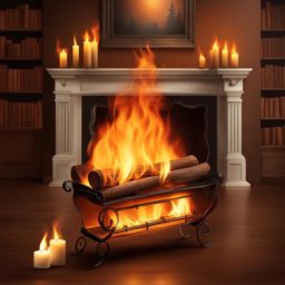 fire clipart - dancing and crackling in a fireplace. 