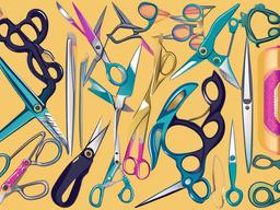 Scissors clipart - craft scissors with decorative edges  color,minimalist,vector clipart