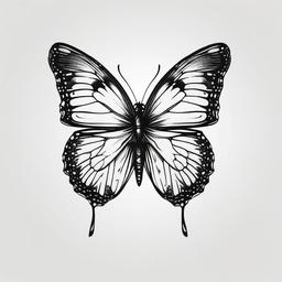 butterfly friend tattoo  simple color tattoo,white background,minimal