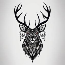 hunting tattoo ideas  simple color tattoo,minimal,white background