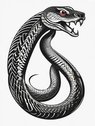 Big Snake Tattoo - Large and bold snake tattoo.  simple vector tattoo,minimalist,white background