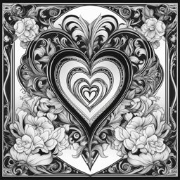 heart tattoo black and white design 