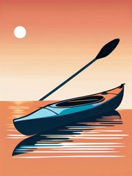 Kayak Paddle Clipart - A kayak paddle ready for paddling on the water.  color vector clipart, minimal style