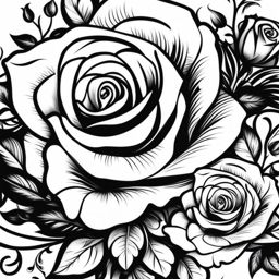 rose tattoo design black and white design 