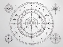 Zodiac Constellations - Align with the stars and explore your destiny through the zodiac constellations in a tattoo.  outline color tattoo,minimal,white background