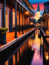 new orleans french quarter - create a night scene of the new orleans french quarter, with its lively jazz music, historic architecture, and vibrant nightlife. 