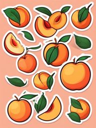 Peach Sticker - Soft and velvety, a peachy indulgence for your taste buds, , sticker vector art, minimalist design