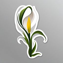 Calla Lily Sticker - Capture the sculptural elegance of calla lilies with this graceful sticker, , sticker vector art, minimalist design