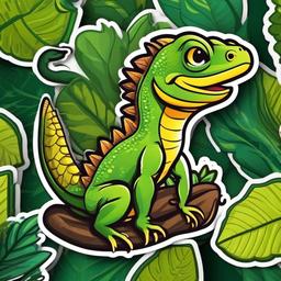 Lizard cartoon - scaly, sun-loving reptile  cartoon sticker style