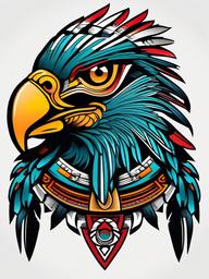 aztec eagle tattoo  simple vector color tattoo