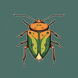 Stink Bug Clip Art - A stink bug releasing an odor,  color vector clipart, minimal style