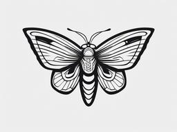 Minimalist Moth Tattoo - Minimalistic and simple moth tattoo.  simple vector tattoo,minimalist,white background