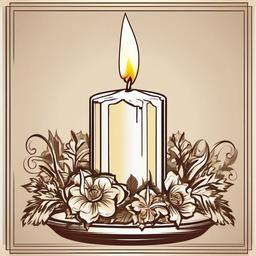 Burning candle  , vector illustration, clipart