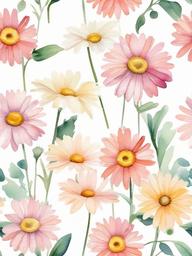 Daisy clipart - watercolor daisy flower with soft colors  color,minimalist,vector clipart