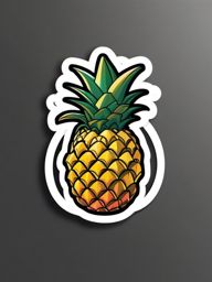 Pineapple Sticker - Tropical sweetness, ,vector color sticker art,minimal