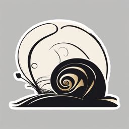 Snail Trail Sticker - Curving trail left by a snail, ,vector color sticker art,minimal