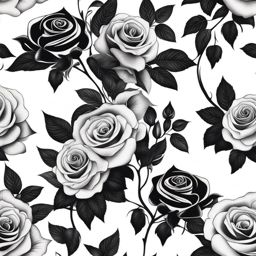 black rose tattoo black and white design 