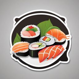 Sushi Sticker - Sushi for Japanese cuisine, ,vector color sticker art,minimal