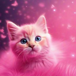 Cat Background Wallpaper - pink kitty background  