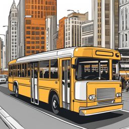 bus clipart: transporting passengers through a bustling city. 