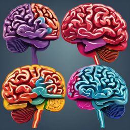 Brain Clipart, Creative and colorful illustrations of the human brain. 