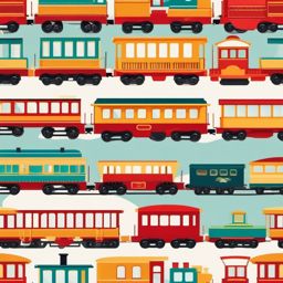 Amusement Train Clipart - A miniature train for amusement park rides.  color vector clipart, minimal style