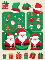 Santa Clipart,Creating a Christmas-themed mobile game  simple, 2d flat