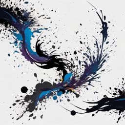 Ink Splatter Storm - Depict the whirlwind of thoughts and ideas through a tattoo featuring ink splatters.  color tattoo designs,minimalist,vector,white background