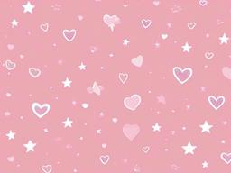 Cute Pink Wallpaper Aesthetic-Pastel pink background with aesthetic doodles of hearts, stars, and bows for a cute vibe  background wallpaper