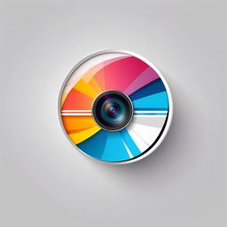 Shutter Lens  minimalist design, white background, professional color logo vector art