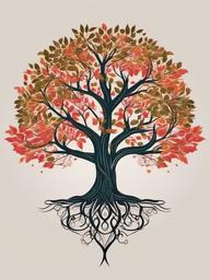 matching tree tattoo  simple vector color tattoo