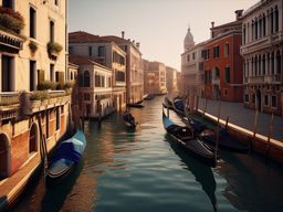 Venice Landscape - A Venice landscape with canals, gondolas, and historic architecture  8k, hyper realistic, cinematic