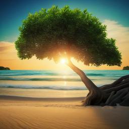 Beach background - beach tree background  