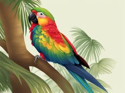 parrot clipart - a brilliantly hued parrot perched on a bough, a tropical wonder 