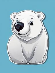 Polar Bear cartoon - white bear of the Arctic  cartoon sticker style