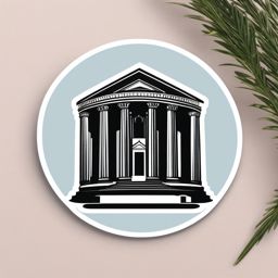 Pantheon sticker- Ancient Roman temple turned church in Rome, , sticker vector art, minimalist design