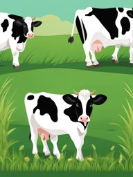 cow clipart transparent background in a grassy field - showcasing charming spots. 