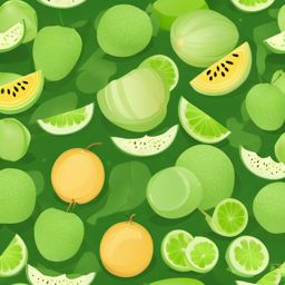 Honeydew Melon Clipart - Sweet and green honeydew melon.  color vector clipart, minimal style