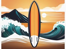 Surfboard Clipart - A surfboard ready for riding the waves.  color vector clipart, minimal style