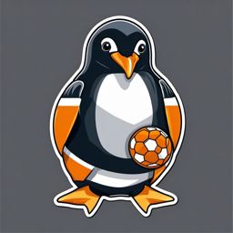 Penguin Footballer Sticker - A penguin dressed as a football player, ready to score. ,vector color sticker art,minimal