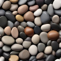 Smooth pebbles with an assortment of sizes and subtle colors top view, product photoshoot realistic background, hyper detail, high resolution