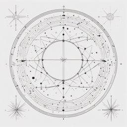 Galactic Constellations - Connect the dots of your destiny with a tattoo featuring celestial constellations.  outline color tattoo,minimal,white background