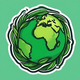 Earth Day sticker- Green Planet Conservation, , sticker vector art, minimalist design