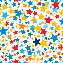 Cartoon confetti with stars clipart.  vector style illustration, white background