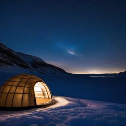 Igloo under the Northern Stars  background picture, close shot professional product  photography, natural lighting, canon lens, shot on dslr 64 megapixels sharp focus