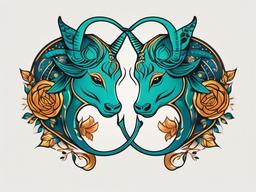 pisces and taurus tattoo  simple vector color tattoo