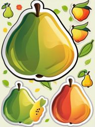 Pear Fruit Sticker - Juicy and sweet, a pear fruit-shaped burst, , sticker vector art, minimalist design