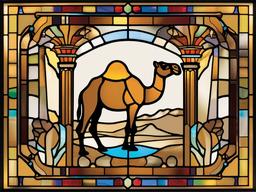 Stained Glass Camel - Bring a touch of desert charm with stained glass camel designs, featuring these resilient and majestic animals in vibrant hues.  